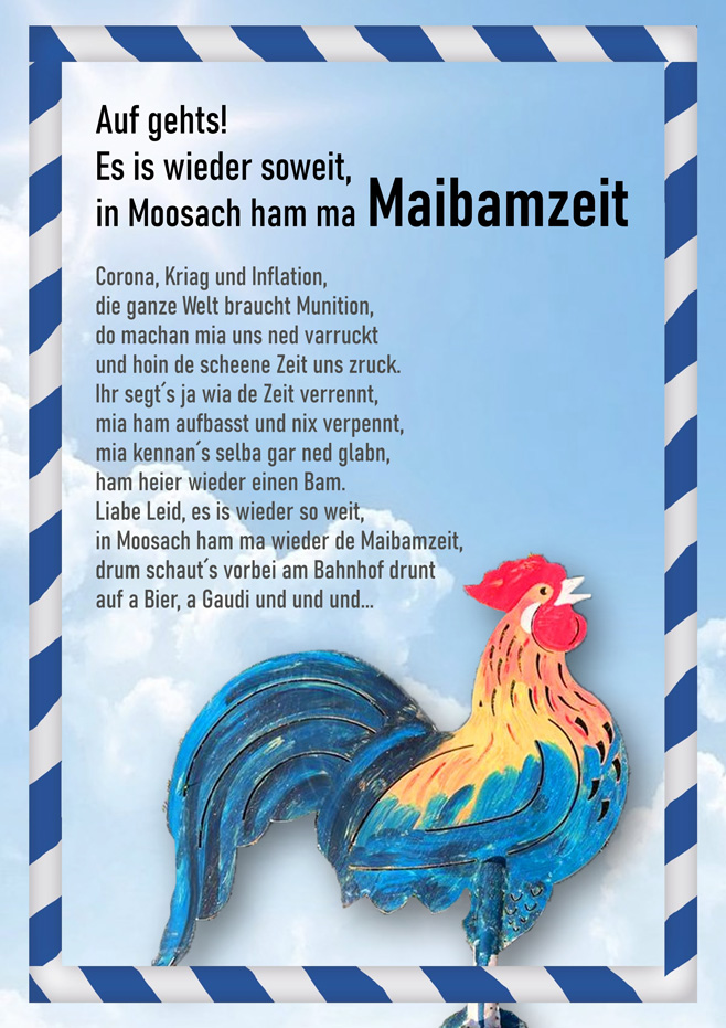 Maibaum 2023 Moosach b. Grafing im Landkreis Ebersberg (Maifest / Maibaumfest)